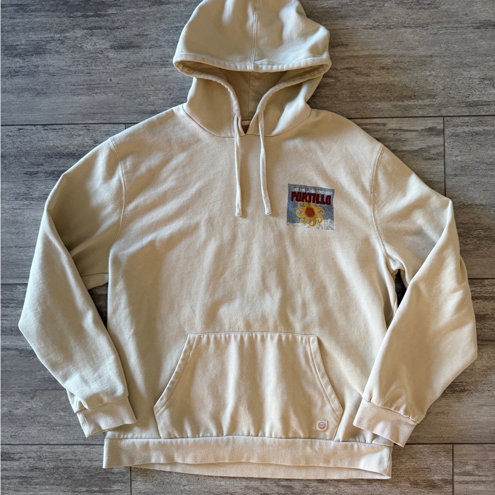 Marine Layer Portillo Beige Hoodie Size Large - Picture 2 of 3